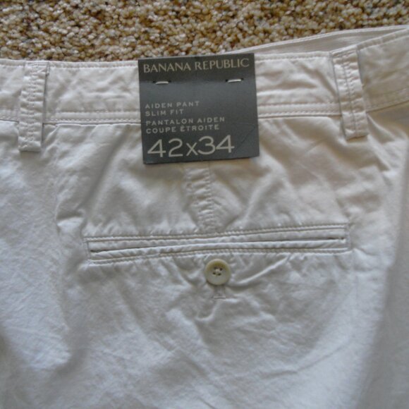 Banana Republic Aiden Slim Fit Pant size 42/34 Off-White - Picture 3 of 5